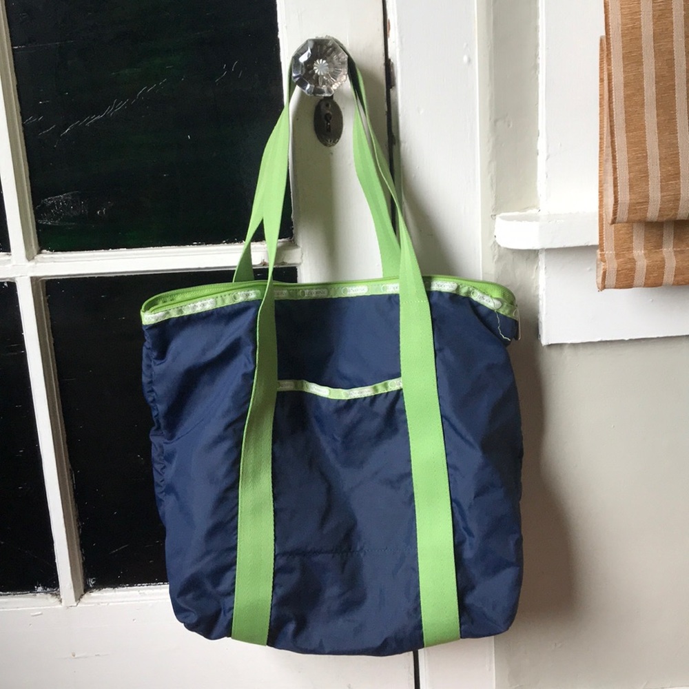Lesportsac blue green tote